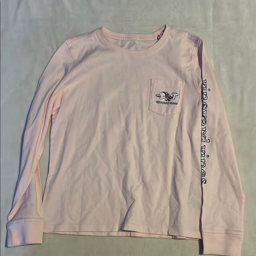Vineyard Vines Pink Long Sleeve Tee Soft Cotton Crew Neck
